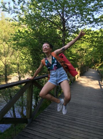 Yuliia Kryvoruk, studentka zarządzania PWSTE w Jarosławiu podczas semestru w ramach programu Erasmus+ w Escola Superior de Tecnologias de Fafe