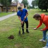 SADZENIE DRZEWA PRZEZ STUDENTÓW Z ZAGRANICY NA TERENIE KAMPUSU PWSTE
