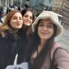 Erasmus+ students at PWSTE: Gizem Gözde Süzgün, Songül Orhan and Rojin Denli while traveling abroad