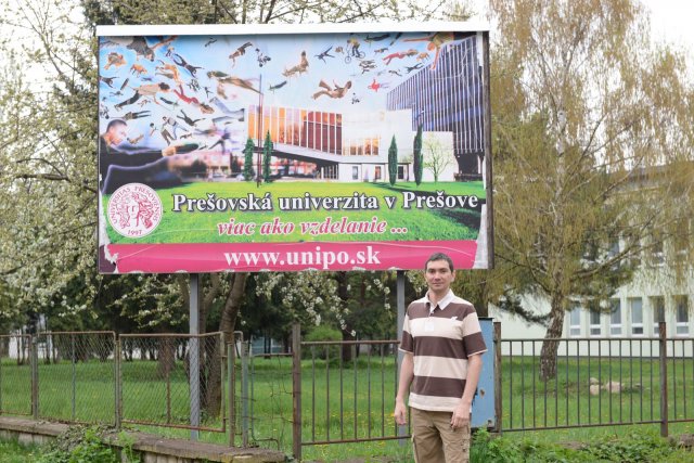 Vitalii Tokarenko podczas wymiany w ramach Erasmusa+ na University of Presov na Słowacji w okresie 01.02-30.06.2016 r.